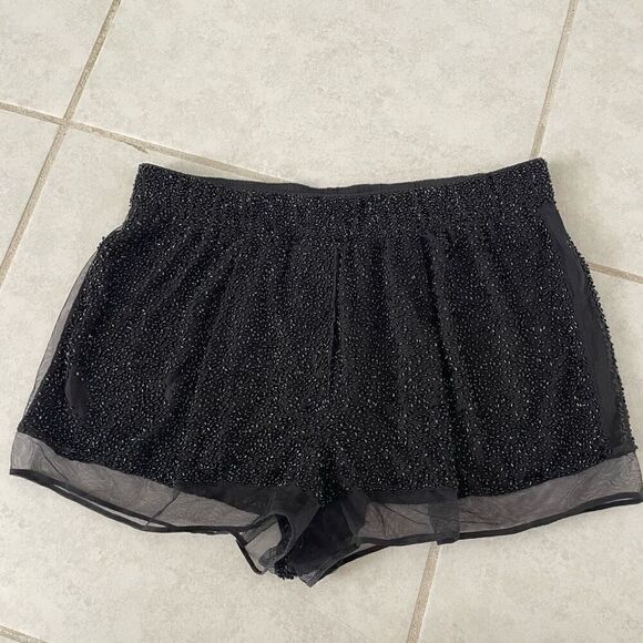 Diane von Furstenberg Waslia Beaded Mesh Shorts Size M *flaw* - Picture 3 of 8